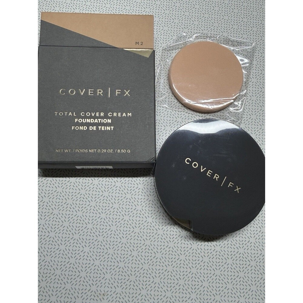 Cover FX Total Cover Cream Foundation *M2 medium neutral*0.29 Oz NIB LOT OF 2